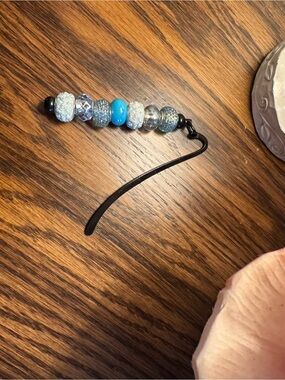 Sparkling Blue Beaded bookmark.